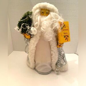 Vtg Santa Claus in a Silver and White Cloak